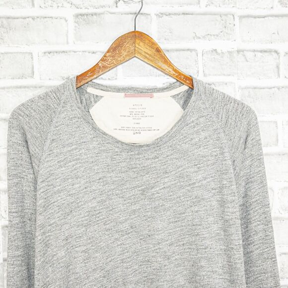 APOLIS Men's Crew Neck Pullover Sweatshirt tee heather Gray XL - Picture 3 of 6